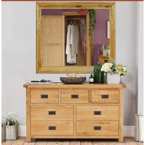 Rustic Oak : Tủ 7 Ngăn Kéo Và Gương 90 x 90cm